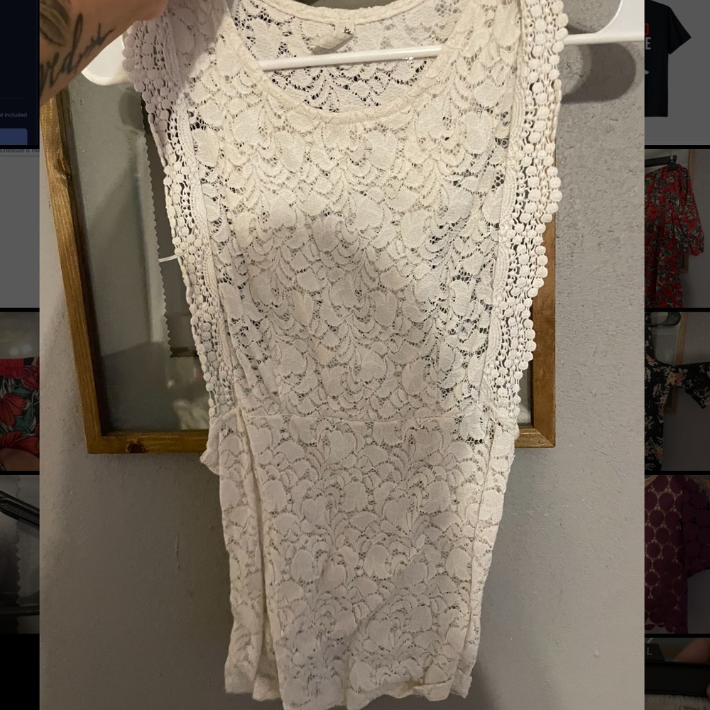 Free People Slim Lace Crop Top- Medium